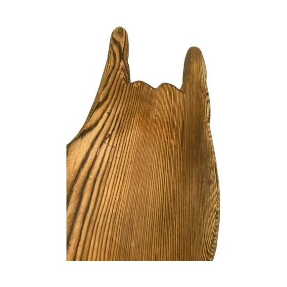 Carved Natural Wood ASL "I Love You" Sign Handmade (?) Hangable or Tabletop Art - Picture 12 of 12